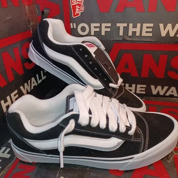 Vans Men's U.S.16 Knu Skool Skate Black/True White Classic VN0009QC6BT - Picture 10 of 12